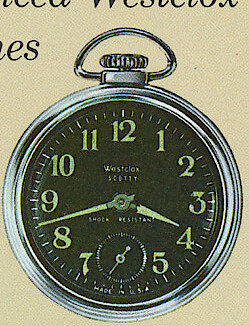 Westclox Scotty Style 3 Pocket Watch Black Dial. Westclox 1965 - 66 Catalog -> 29
