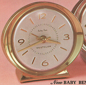 Westclox Baby Ben Deluxe Style 8 Brushed Brass Luminous. Westclox Canada 1965 Catalog -> 2