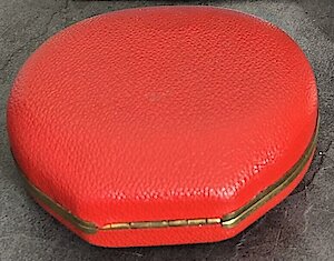 Westclox Travel Ben Red Oval Case Jewelled