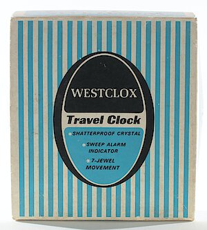 Westclox Travel Ben 7 Jewel Pillow Shaped Case Brown