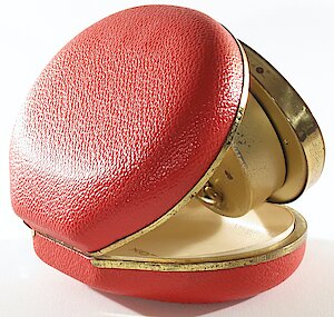 Westclox Travel Ben Red Oval Case Jewelled