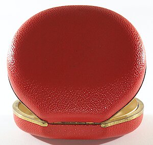 Westclox Travel Ben Red Oval Case Jewelled