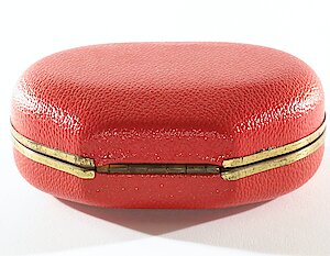 Westclox Travel Ben Red Oval Case Jewelled