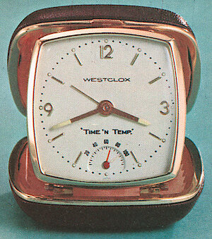 Westclox Time N Temp Travel Clock Brown. Westclox Canada 1965 Catalog -> 5