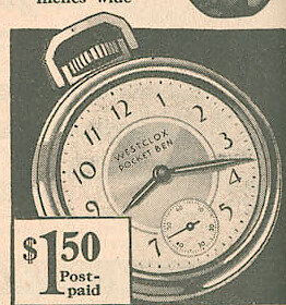 Westclox Pocket Ben Style 4. Montgomery Ward Fall & Winter 1934 - 35 Catalog -> 450