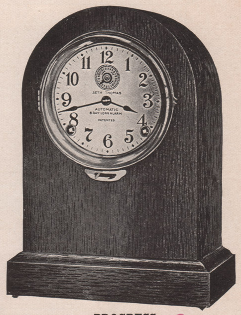 Seth Thomas Progress Mahogany Alarm 1909 - 1910 Seth Thomas Clock Company Catalog No. 675 -> 3