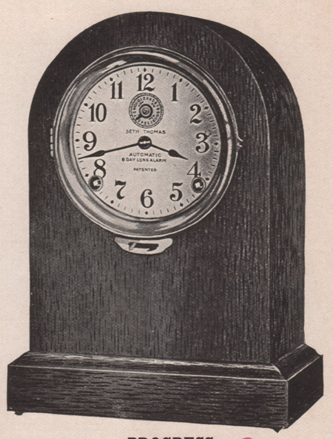 Seth Thomas Progress Mahogany Alarm Strike 1909 - 1910 Seth Thomas Clock Company Catalog No. 675 -> 3