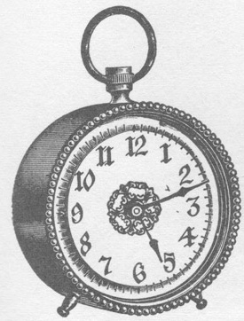 Westclox La Sallita Style 1 Nickel Ivory Dial Gilt Center Young & Co., Catalogue of Clocks, Illustrated & Priced, 1911 -> 72