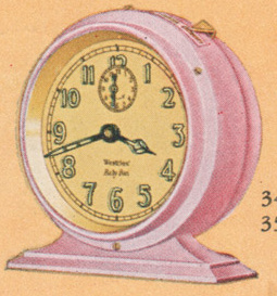 Westclox Baby Ben Style 2 Old Rose Solid Luminous 1930 Westclox Color Brochure; Western Clock Company; La Salle; Illinois; USA -> 1930s-colors-3