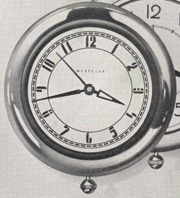Westclox Round Electric Wall Clock Chrome Ca. 1938 Westclox Electric Clocks -> 3
