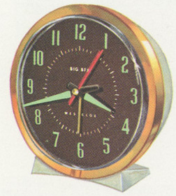 Westclox Big Ben Style 7 White Brown Luminous Electric Westclox 1960 Keywound and Electric Clocks Catalog -> 5