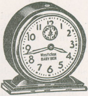 Westclox Baby Ben Style 4 Ivory Plain Michigan Hardware 1938 -> 668