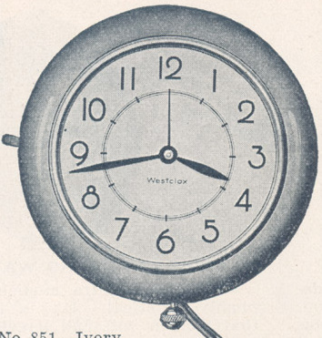 Westclox Round Electric Wall Clock Ivory Becken 1938 Catalog -> 637