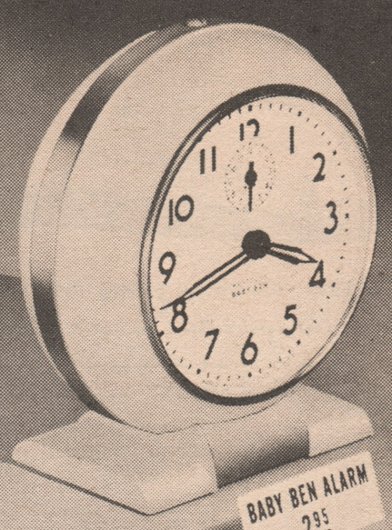 Westclox Baby Ben Style 5 Ivory Plain 1940-p81-Farmer'sTrading? Year 1940, p. 81