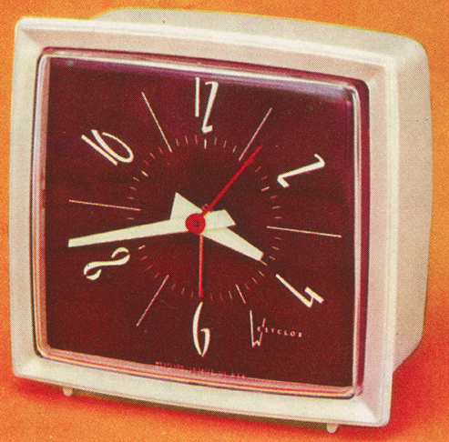 Westclox Sleepmeter Electric Plain New Models and Highlights, 1954 -> New Electric Prim, Pittsfield, Sleepmeter