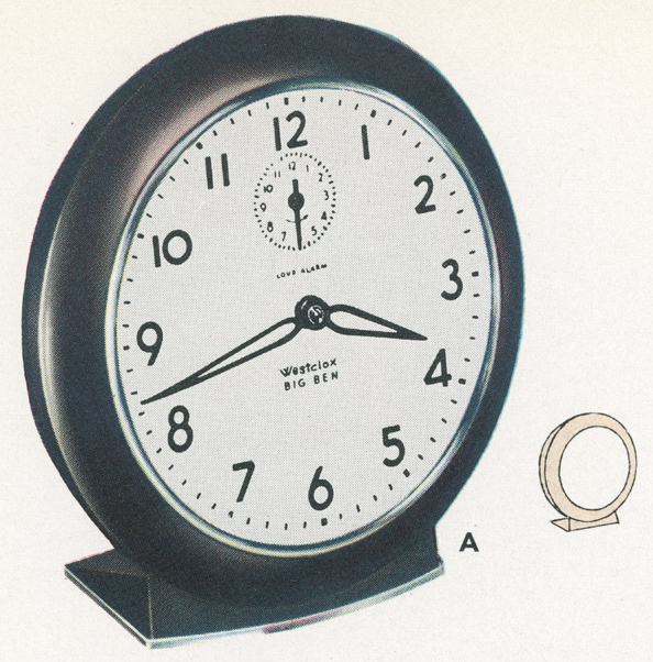Westclox Big Ben Style 6 Loud Alarm Ivory Plain 1955 Westclox Catalog -> 4