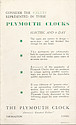 Plymouth Clocks, tri-fold brochure, green and blac . . .