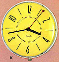 Westclox Prim Electric Wall Clock Yellow