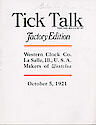 Westclox Tick Talk, October 5, 1921 (Factory Editi . . .