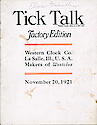 Westclox Tick Talk, November 20, 1921 (Factory Edi . . .