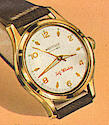 Westclox Lancer Wrist Watch Gold Color Case White  . . .