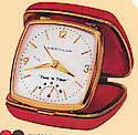 Westclox Time N Temp Travel Clock Red