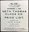 Seth Thomas Clock Company Price List