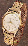 Westclox Lance Wrist Watch White Dial Gold Color Case Metal Band