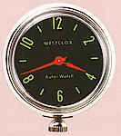 Westclox Canada Magnetic Auto Watch Black Dial Chrome Case