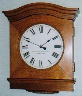 Eyebrow style secondary clock made in October, 1916 for Chazy Central Rural School, Chazy, NY