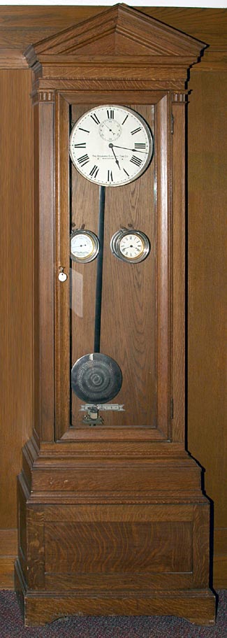 Special pediment-style master clock at Rockville (CT) Public Library