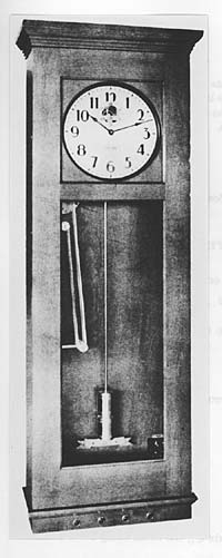 newly designed master clock case introduced in 1946