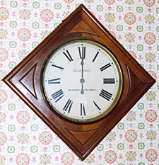 Diamond-shaped clock from the late 1890s