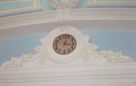 Marble dial clock at the City Library Rotunda, Springfield, MA