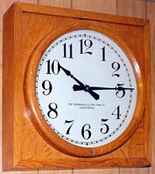 quarter-sawn golden oak case secondary clock