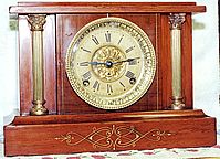 Adamantine mantel clock,  2 pillars