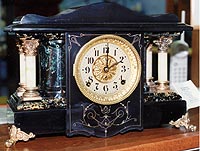 Adamantine mantel clock,  4 pillars