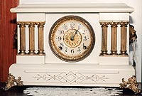 Adamantine mantel clock,  6 pillars