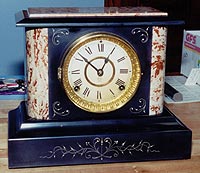 Adamantine mantel clock,  no pillars