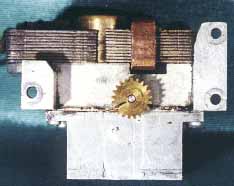 Front view of type A motor showing the output pinoion which revolves at 1 RPM