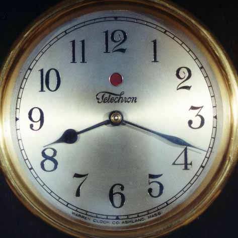 Dial of early Telechron table clock