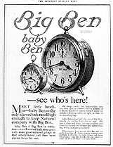 The first Baby Ben alarm clock ad