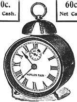 "World's Fair" alarm clock (may or may not be a Western Clock Mfg. Co. product).