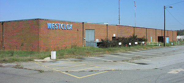 Back view of Westclox factory in Athens, Georgia.