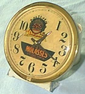 Fake molasses advertising clock