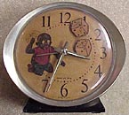 Fake black boy throwing dice, made from a Big Ben style 8. Copyright 1946 on dial. Clock dates from 1964 - 1981.