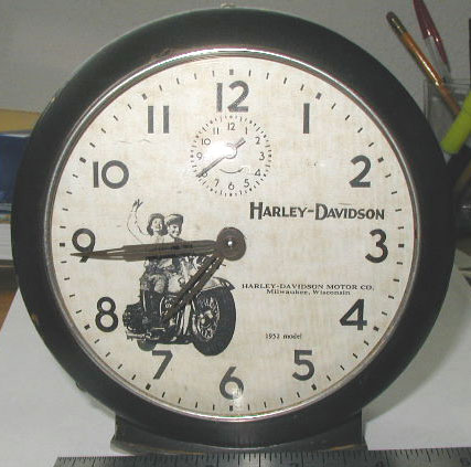 Fake Harley-Davidson Motocycle Advertising Clock Made From a Big Ben Style 6