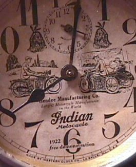 Fake Indian Motocycle Advertising Clock Made From a Big Ben Style 1a