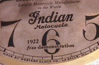 Fake Indian Motocycle Advertising Clock Made From a Big Ben Style 1a