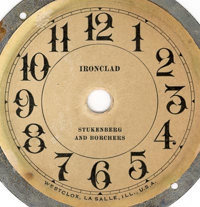 1913 Irondclad dealer imprint dial with Stukenberg and Borchers